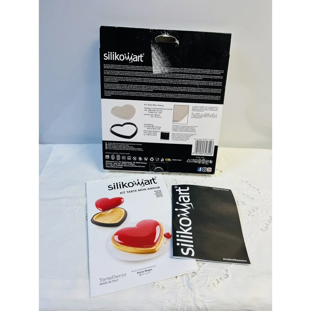 Silikomart Kit Tarte Mon Amour Heart Mold Valentine Dessert Bakeware Italy NEW